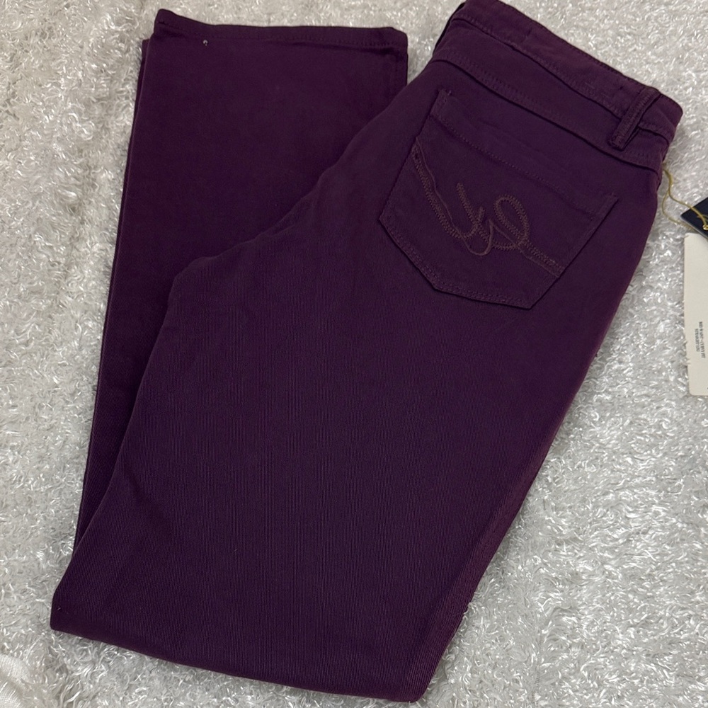 Tribal denim purple jeans Camille mid waist straight leg